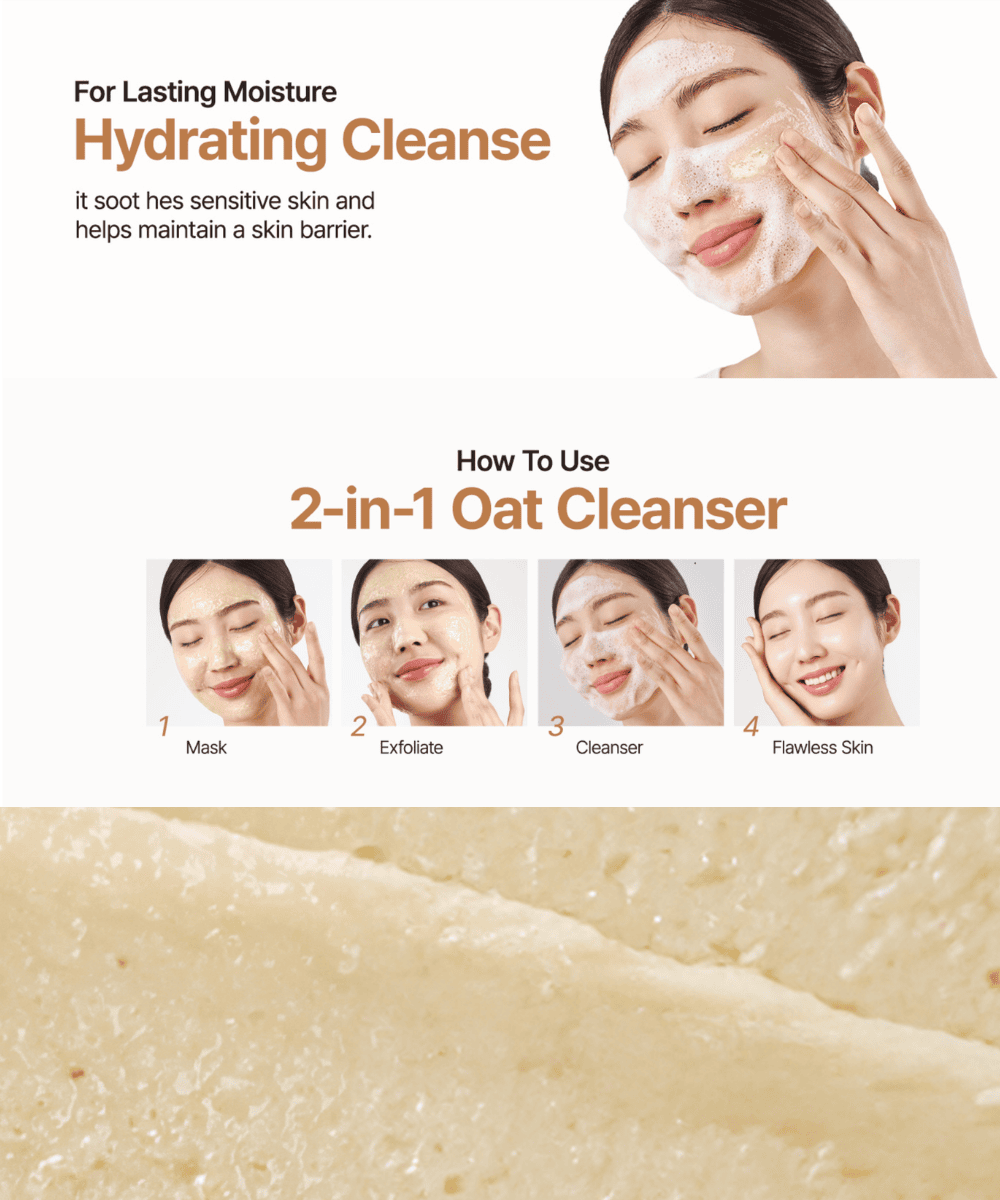 Purito Seoul Oat In Gentle Exfoliating Face Cleanser Korean Skincare | VELVET GLOW