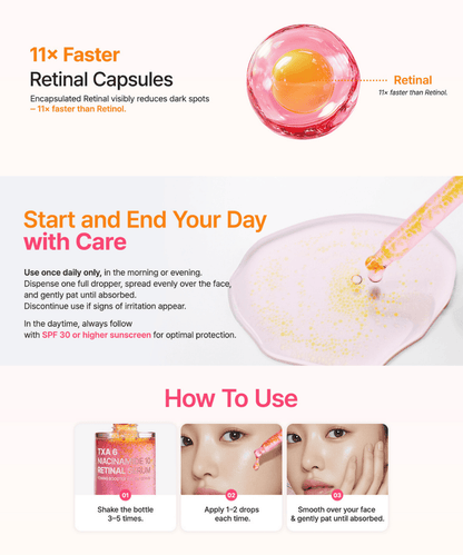 Purito Seoul TXA 6 Niacinamide 10 Retinal Serum Korean Skincare | VELVET GLOW