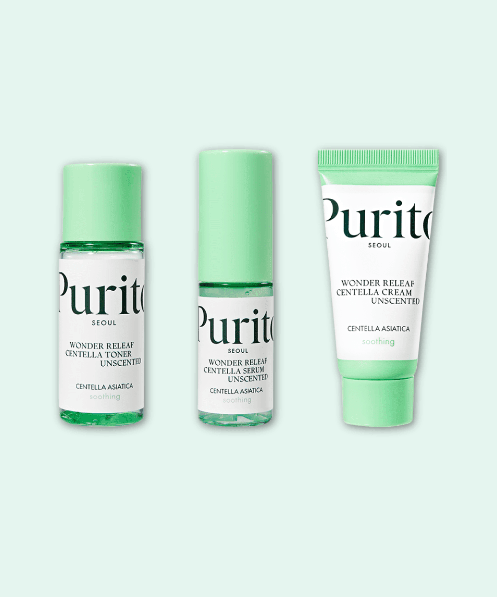 Purito Seoul Wonder Releaf Centella Mini Kit Unscented Korean Skincare | VELVET GLOW