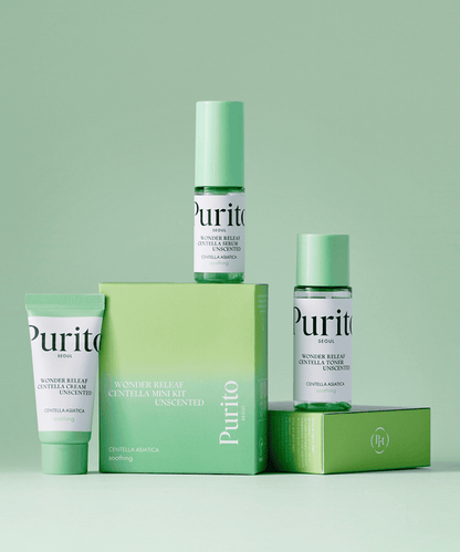 Purito Seoul Wonder Releaf Centella Mini Kit Unscented Korean Skincare | VELVET GLOW