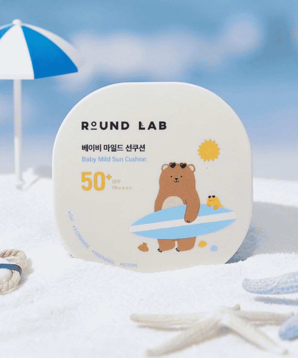 Round Lab Baby Mild Sun Cushion SPF 50+ PA++++ Korean Skincare | VELVET GLOW