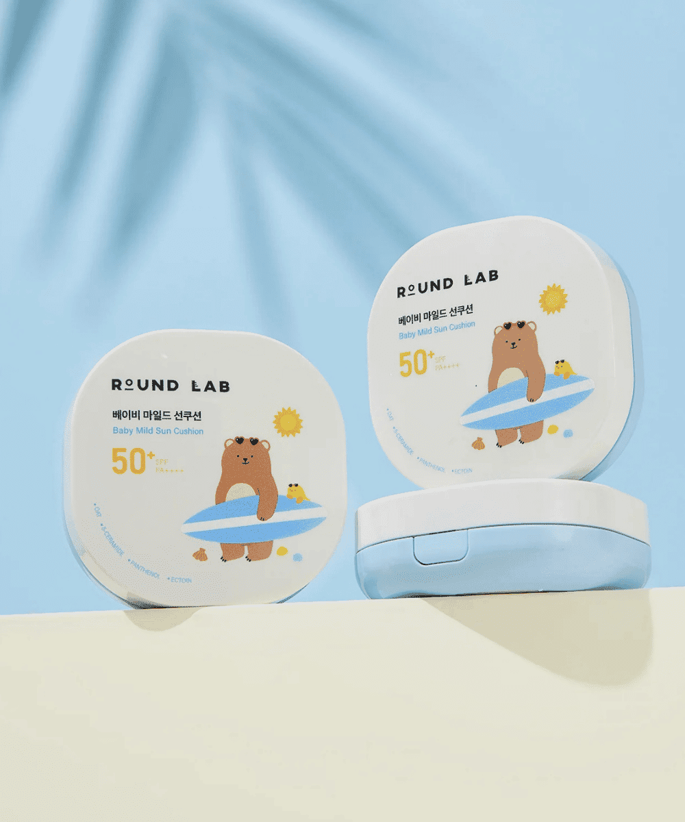 Round Lab Baby Mild Sun Cushion SPF 50+ PA++++ Korean Skincare | VELVET GLOW