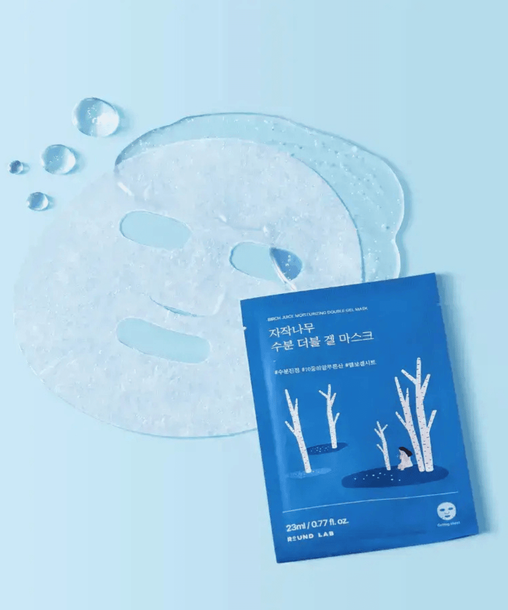 Round Lab Birch Juice Moisturizing Double Gel Mask Korean Skincare | VELVET GLOW
