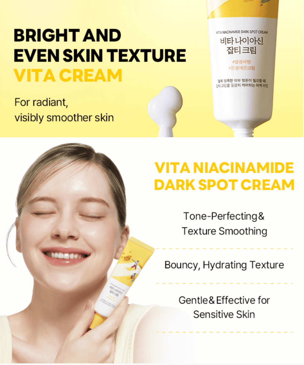 Round Lab Vita Niacinamide Dark Spot Cream Korean Skincare | VELVET GLOW