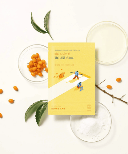 Round Lab Vita Niacinamide Dark Spot Serum Mask Korean Skincare | VELVET GLOW