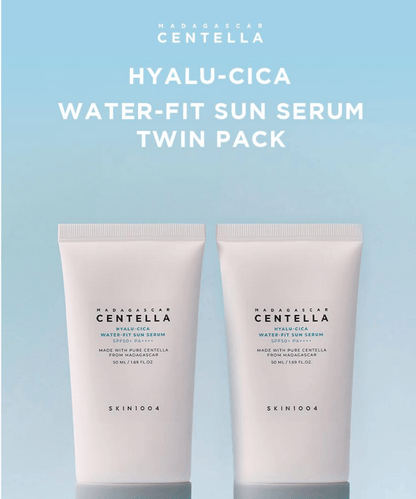 SKIN1004 Madagascar Centella Hyalu - Cica Water - Fit Sun Serum SPF50+ PA++++ (Twin pack) Korean Skincare | VELVET GLOW