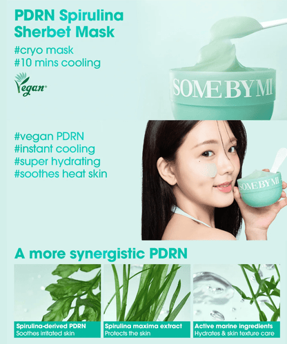 SOME BY MI PDRN Spirulina Soothing Sherbet Mask Korean Skincare | VELVET GLOW