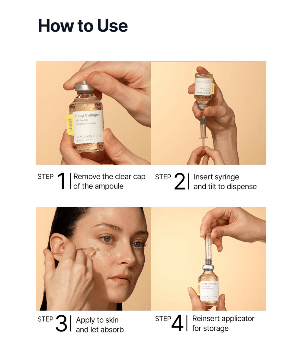 Sungboon Editor Deep Collagen Silk Peptide Intensive Ampoule Korean Skincare | VELVET GLOW