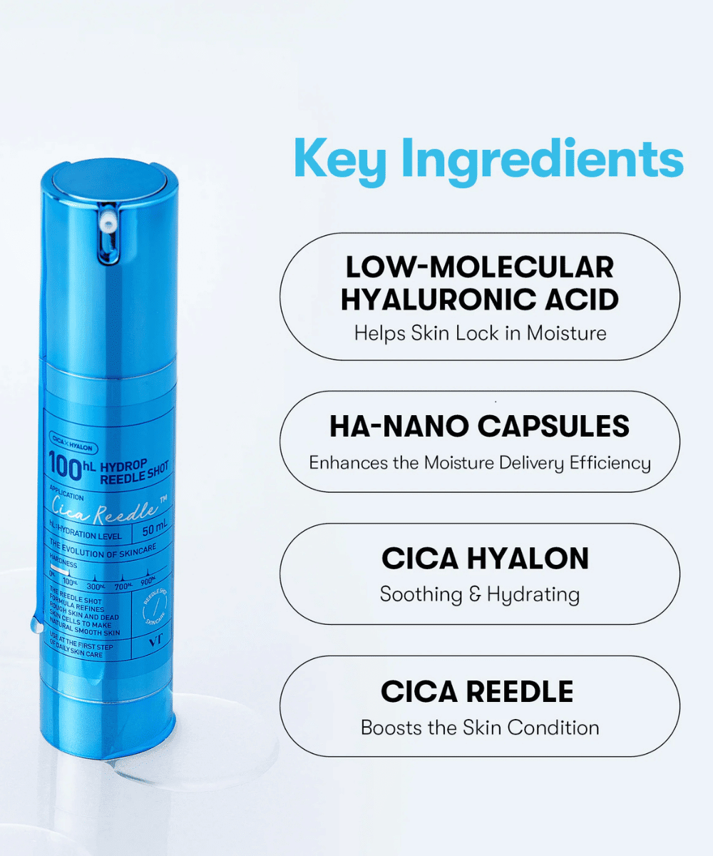 VT Cosmetics Hydrop reedle shot 100 Korean Skincare | VELVET GLOW