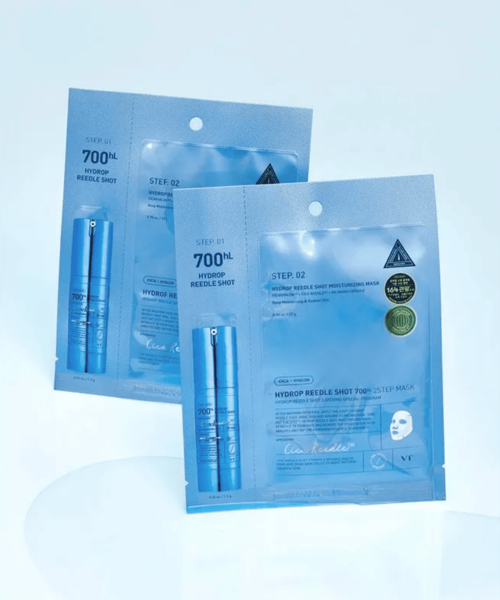 VT Cosmetics Hydrop Reedle Shot 700hL 2 Step Mask Korean Skincare | VELVET GLOW