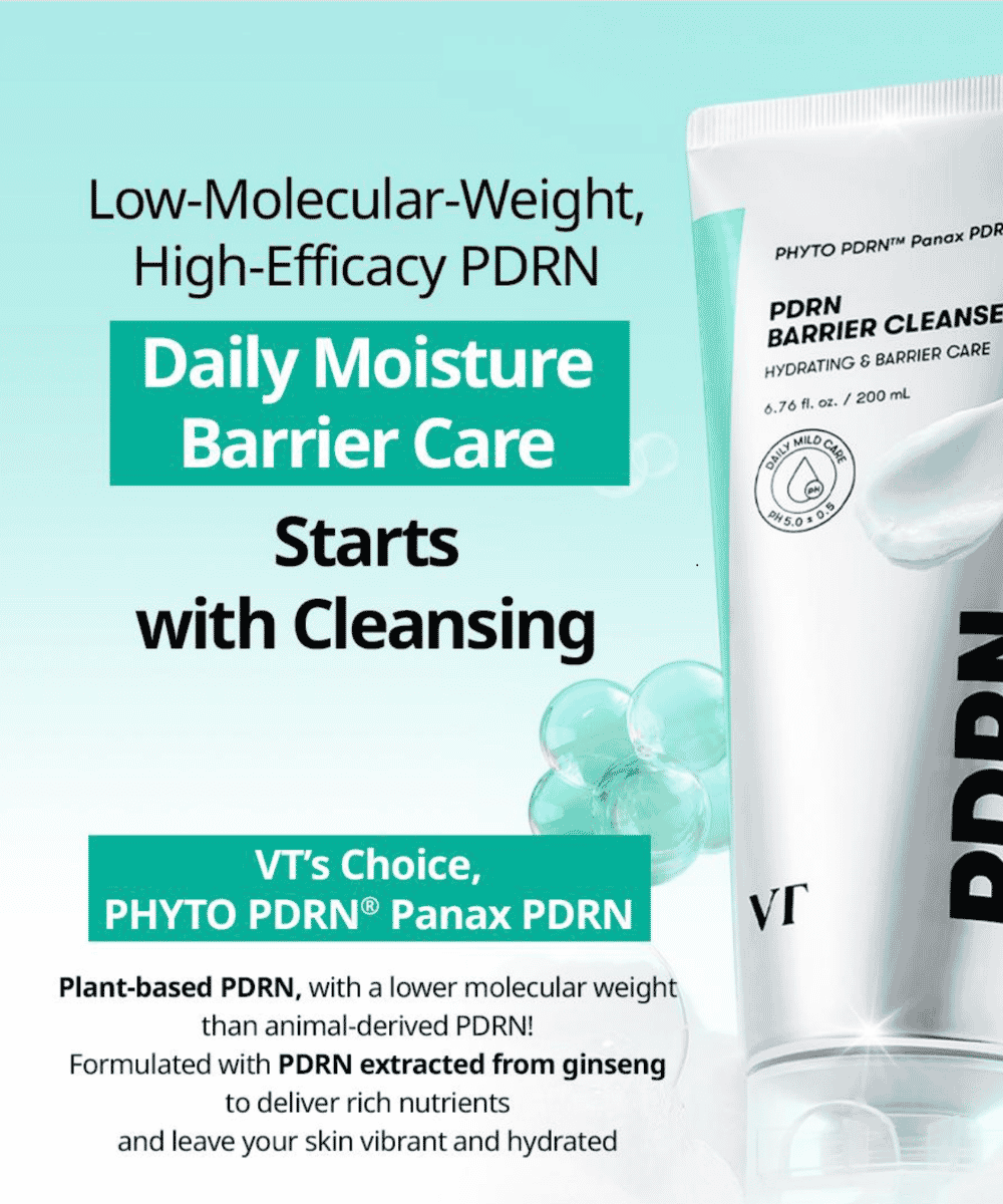 VT Cosmetics PDRN Barrier Cleanser Korean Skincare | VELVET GLOW