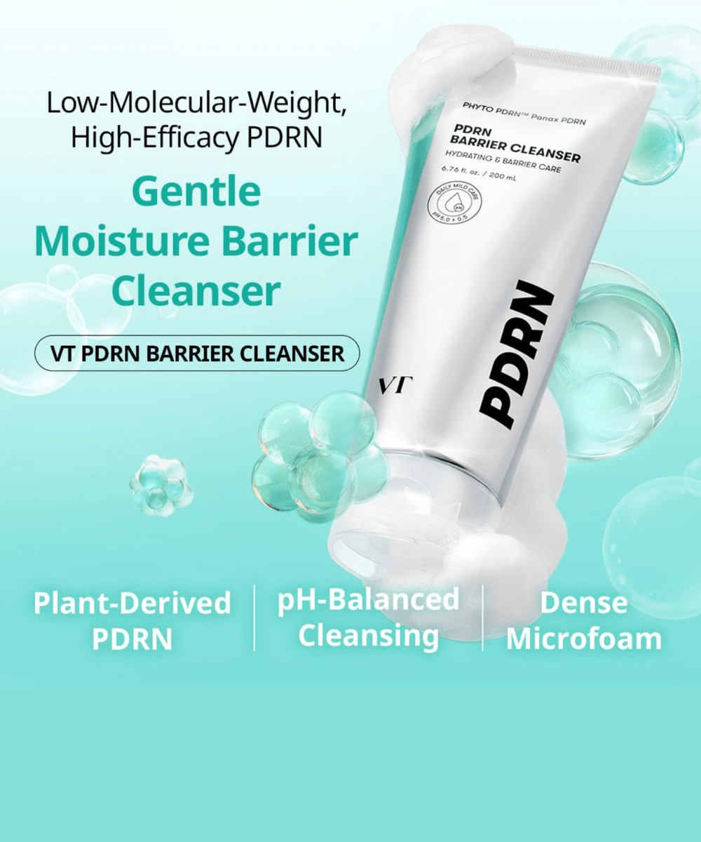 VT Cosmetics PDRN Barrier Cleanser Korean Skincare | VELVET GLOW